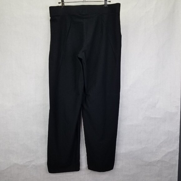 EILEEN FISHER Pants Women's M Ponte Knit Tapered Leg Elastic Waist Pull On Black - Picture 4 of 10